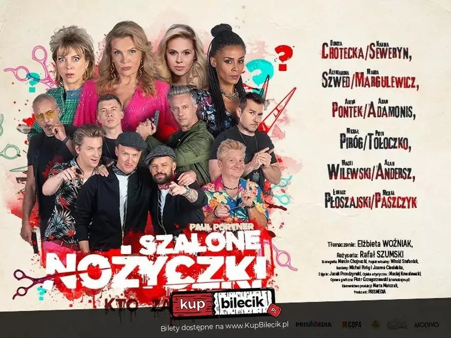 Szalone nożyczki - odkryj fascynującą historię spektaklu, aktualne występy i dostępność biletów